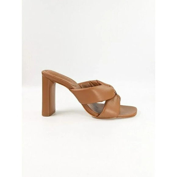 Schutz Fairy High Women's Slip On Strappy Heel Sandals Brown Size 7 (MSRP $128) - Picture 2 of 7